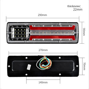 QC.PH 1Pair 12V 24V LED Car Truck Lorry Brake Light Stop Turn Rear Tail Trailer Signal Lamp Indicator Light RUNNING WATER TURN SIGNAL