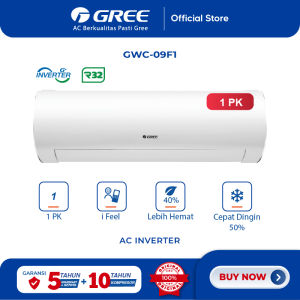 GREE AC F1S SERIES - INVERTER 1 PK - GWC-09F1S - WHITE PEARL (Unit Indoor & Outdoor)