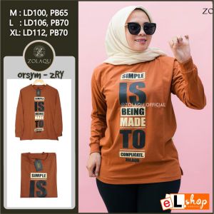 KAOS ZOLAQU TERBARU 2024 PAKAIAN WANITA LENGAN PANJANG ATASAN JUMBO OFFICIAL STORE AGEN RESMI COKLAT