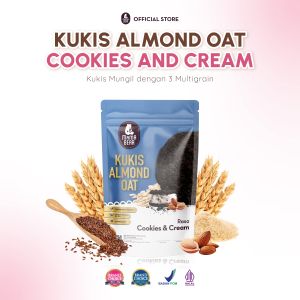 MamaBear Kukis Almond Oat Rasa Cookies & Cream - Camilan Kaya Nutrisi untuk Ibu Menyusui Halal BPOM