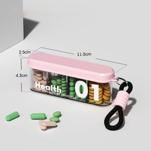 Travel Pocket Pill Case Mudah Bawa Sealed Independent Compartments Lightweight Medication Box