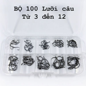Bộ Lưỡi Câu cá Bằng Thép carbon Cao Cấp Size 3 Đến 12 Câu Được Nhiều Loại Cá Và Kích Thước Cá Khác Nhau