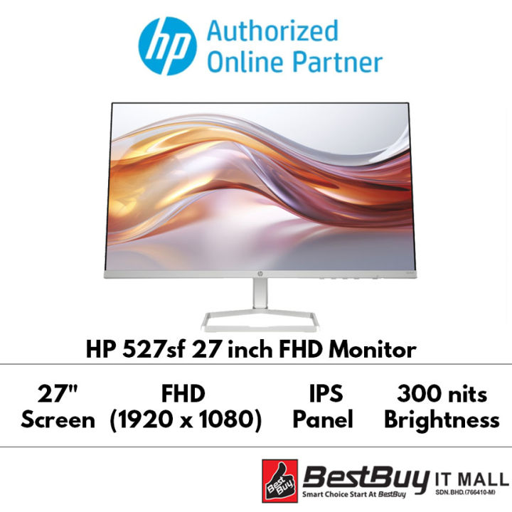 thumbnail image 2 of HP Series 5 27 Inch FHD Monitor - 527sf, IPS, 1920x1080, 100Hz, Silver 2 of 5