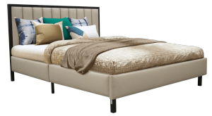 Home Suite Valentina 60×75 Queen Bed with Modern Upholstered Bed Frame Powder-Coated Steel Structure Patented RG Double Lock System Knockdown Design & BS EN 1725 Safety Standard Approved