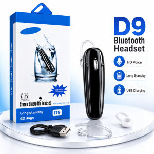 Ready Stock D9 Bluetooth Headset Wireless Earphone with Mic Long Standby USB Charging Comfort Ear Hook