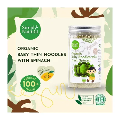 Simply Natural Organic Handmade Baby Thin Noodle (Spinach Flavour) - Simply Natural by Zenxin