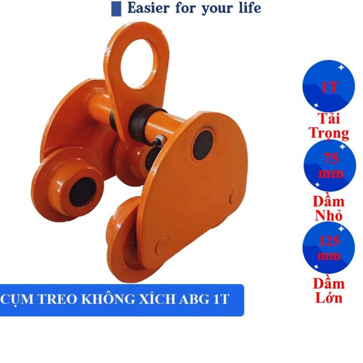 Rùa Kéo Tay Không Xích Loại 1 tấn - Cụm Móc Treo Palang, Tời Điện, Tời ...