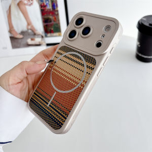 Luxury Anti-slip Frame Armor Kevlar Magnetic Phone Case For iPhone 17 16 15 14 13 Pro Max Lens Protection For Magsafe Back Cover