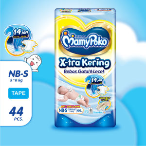 MamyPoko X-tra Kering Awet Popok Bayi Baru Lahir Perekat NB-S44 (3-8kg)