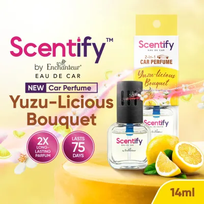 Scentify Car Perfume Yuzulicious Bouquet (14ml)| 2X Long-Lasting Parfum | 2-in-1 Versatile Usage | Scentify by Enchanteur