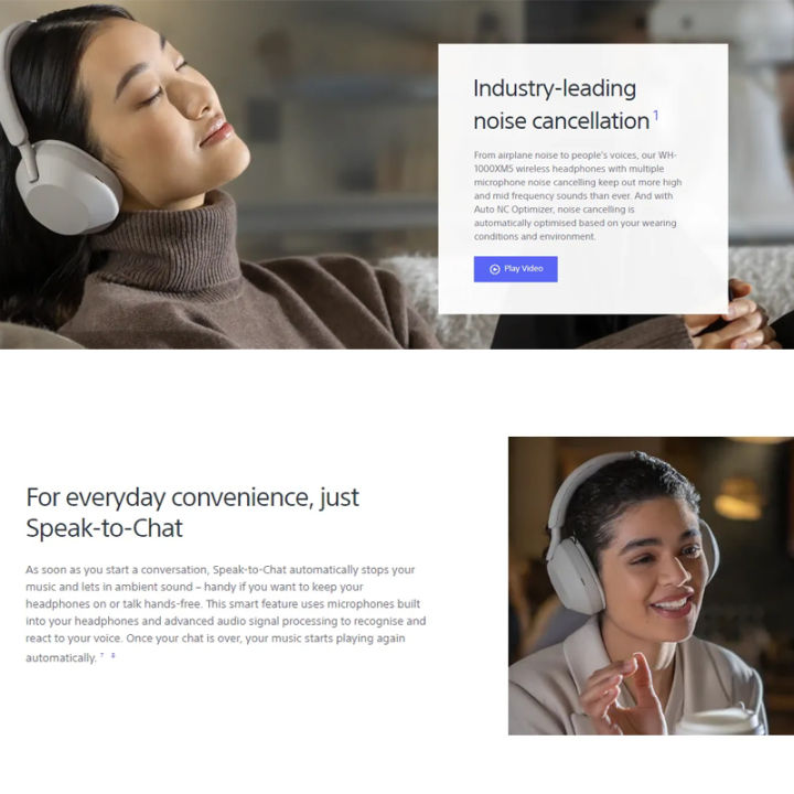 SONY WH-1000XM5 Headphone with Noise Cancelling หูฟังตัดเสียงรบกวน ไร้ ...