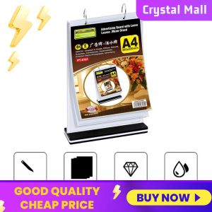 COD [Free Shipping] 2pcs A4 Menu Display Stands Durable Double-Sided Plastic Holders for Restaurant and Office Use