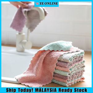 Kitchen Dish Towel Rag Non-stick Oil Double-layer Dish Washing Cloth Kitchen Cleaning Wipes 1 PCS Kitchen Wiping Cloth