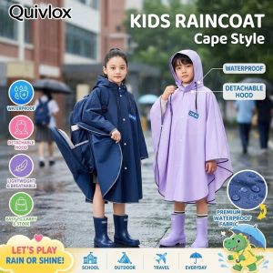 Kids Cartoon Cape Raincoat Waterproof Thickened Poncho With Backpack Cover For School Kids EVA