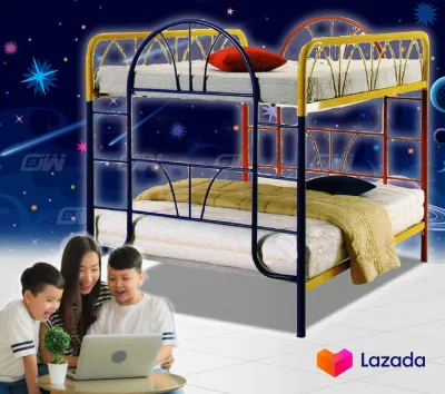 Double Size Double Decker Metal Bunk Bed / Double Decker Bed / Queen Metal Bed / Queen Bed / Couple Bed / Couple Bedframe / Adult Bedframe / Large Bed
