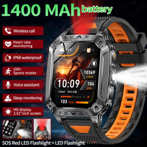 LIGE Smart Watch Men 1400mAh Large Capacity Battery Outdoor SOS Flashlight IP68 Sports Fitness Tracker Voice Calling Smart Women Watch For Android IOS