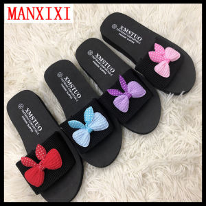 MANXIXI Dép Xăng Đan Đế Xuồng Đẹp 1.18 Inch Dép Bệt Đế Bằng Cao Su Phủ Hình Bướm Đế Bằng Chắc Chắn Cho Nữ (Cỡ 35-40)