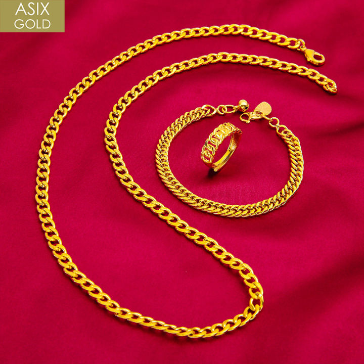 Gold Chain And Bracelet Set Mens 18k Yellow Gold Filled Mens Chain