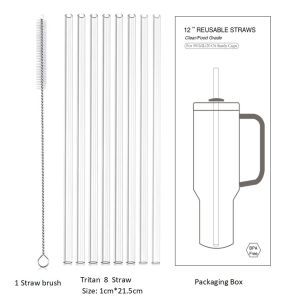 TRITAN material suitable for STANLEY 20oz 30oz 40oz replacement stainless steel material glass material high-temperature resistant straw