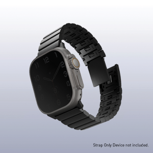 UNIQ Strova Mag Strap for apple watch self- adjustable steel link band 49/46/45/44/42mm Black (Midnight) Titanium (silver)