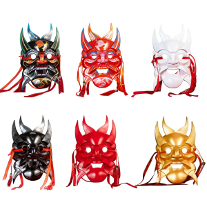 Full Face Mask Masquerade Mask Party Mask Cosplay Mask Hand Painted Nuo Operas Mask for Temple Halloween Christmas Party