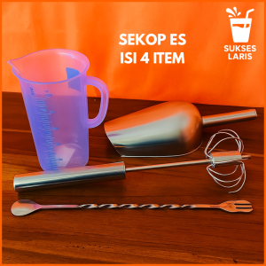 SEKOP ES BATU 1 SET | SEKOP ES | GELAS TAKAR 1 SET