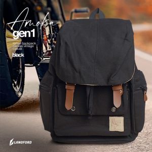 Tas Ransel backpack Canvas vintage old school casual - Amoka gen 1 – Langford