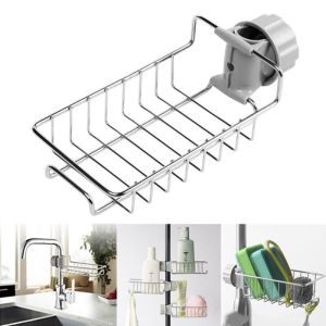 SEAN Stainless Steel Kitchen Bathroom Sink Storage Shelves Racks Faucet Dishcloth Sponge Drain Rack