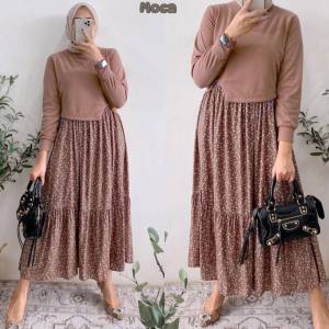 YUNITA DRESS NEW BEST SELLER MIDI DRESS KOMBINASI KNIT VIRAL DRESS TERLARIS DRESS KEKINIAN