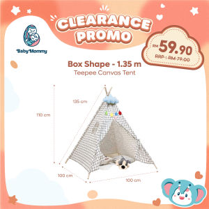 ReadyStock🇲🇾Baby Portable Canva Tipi Folding Indoor Teepee Original Triangle Indian Kid Tent Little Play House Tent Mat
