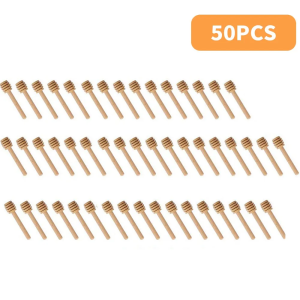 50pcs / 100pcs 8cm Long Mini Wooden Honey Stick Honey Dippers Honey Spoon Stick for Honey Jar