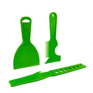 Plastic Spatula Kit Includes Putty Blade Brush Roller Cleaner and Stirring Stick for Repairing Wall