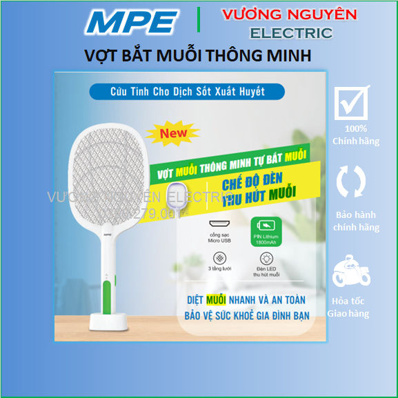 Vợt muỗi MPE vợt bắt muỗi thông minh 2 trong 1, 2 chế độ bắt muỗi tự ...