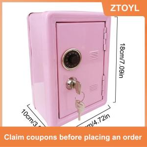 【ZTOYL】 Frcctre trẻ em an toàn ngân hàng hộp tiền với khay tiền xu Mini Locker nhỏ an toàn lưu trữ hộp con heo đất ngân hàng với sự kết hợp khóa và chìa khóa
