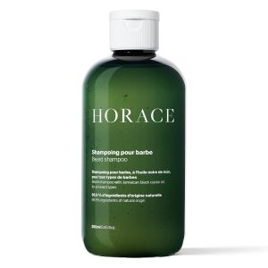 HORACE Beard Shampoo for Men - Sulphate-free Wash with Castor Oil - Gentle Beard Care for All Skin Types - Woody Aromatic Scent 250 ml