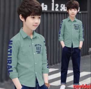 hem kids 317 kemeja anak laki laki usia 5-12 thn bahan katun stretch(bisa  melar)