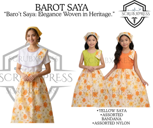 Scrubxpress 2026 Barot Saya Set Costume for Female Category Yellow Assorted Edition