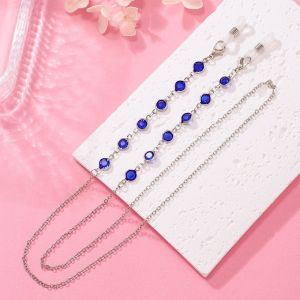 COMEINSTORE20E2 Colorful Crystal Beads Eyeglass Holder Anti Drop Nonslip Sunglass Lanyard Straps Necklace Style Multicolor  Strap Women Men