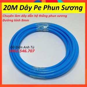 20m dây phun sương PE 8mm chống rêu mốc trong đường ống giúp béc phun ít bị nghẹt.