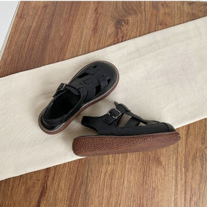 Soft Sole Womens Wedge Sandals Leather Soft Sole Thick Sole 2023 Summer New Fashion Hollow out Roman Sandals