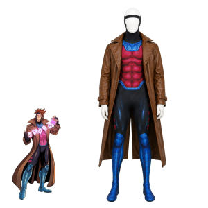 5 X Warrior King Gambit Full Set cos Long leather jumpsuit for Halloween cosplay