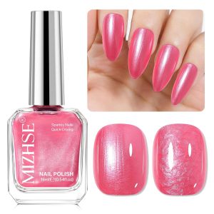 MIZHSE Quick Dry Pearl Blue Pearlescent High Shine Air Fast Drying 16ml Sky Blue Nail Lacquer Non Gel Oil-based Nail Art Mani Home DIY Gift for Women