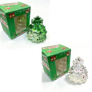 HLINKEY 2PCS Christmas Tree Glitter Squishy Toy 8cm TPR Stress Relief Fidget Toy Soft Stretchy Sensory Toy For Kids Adults Christmas Stocking Stuffers