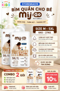 PHIÊN BÃN THAY THẾ BỈM Tã Quần Mijgo Đủ Size Bịch 50 Miếng Thấm Hút Khô Thoáng Size M -5XL