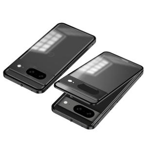 Single-Side Snap Metal Case for Google Pixel 8a Pixel 7a Aluminum Frame Frosted Translucent Back Precision Camera Armor Protection Shockproof Cover