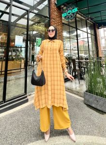 Glamz shenna setelan celana terbaru pesta mewah elegan modern kekinian baju muslim wanita trendy