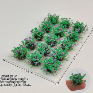 ONTOSTORE90RE8 15pcs/box Multicolors Grass Cluster Model Kit Nylon Material 10mm DIY Handmade Flower Plant High Quality diy Miniature Building Sand Table Flower