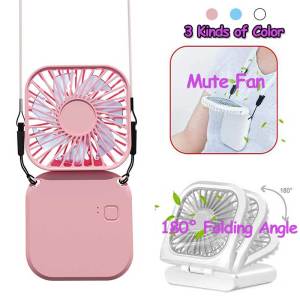 FOLDABLE MINI HANGING NECK FAN USB RECHARGEABLE MINI FAN 3 LEVEL SPEED WIN