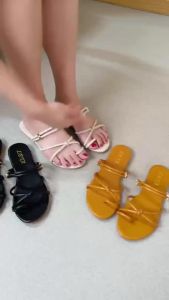 Leya New Roman ided Leather Open Toe Flat Sandals For Women Casual Slip-On Sandals