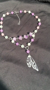 Fashion Butterfly Wing Tassels Necklace for Women Fairy Choker Necklaces Adjustable Multi-Layer Beaded Necklaces